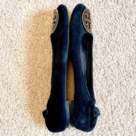 Tory Burch Black Suede Reva Ballet Flats Size 7.5 - Picture 7 of 10
